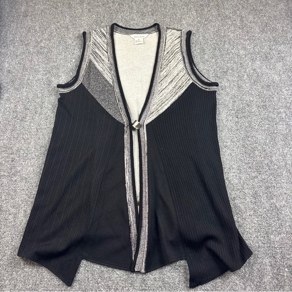 Misook Sweaters - MISOOK Women’s Black/Grey Sweater Vest Duster Cardigan size: Medium